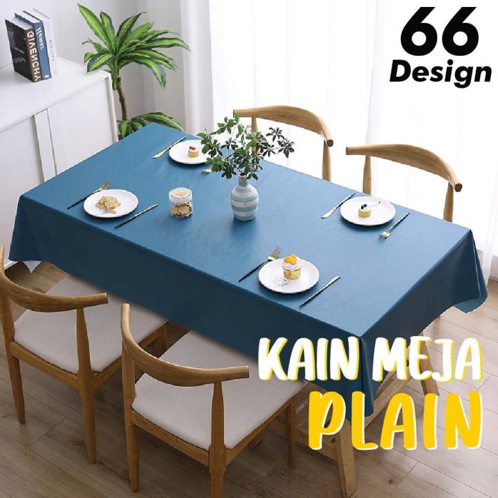 PVC Table Cloth Pure Color⭐Water Proof Table Cover Kain Meja Makan