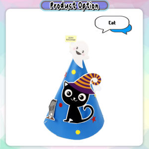 [Little B House] Halloween Party Hats Cartoon Paper Cap Birthday Decoration For Kids 万圣节派对帽 Topi Parti - HW04