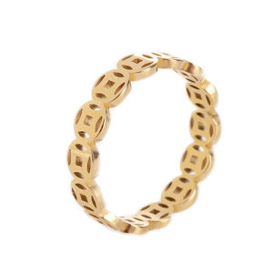 IVY Lucky Money Ring Charm Catcher Coin Stainless Charm Ring Lucky Ring For Women Lucky Ring Creative Dollar Hollow Coin Ring