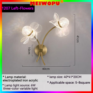 Retail And Wholesale Modern Acrylic Simple Bedroom Sconce Light Nordic Creative Flower Living Room Background Wall Lamp