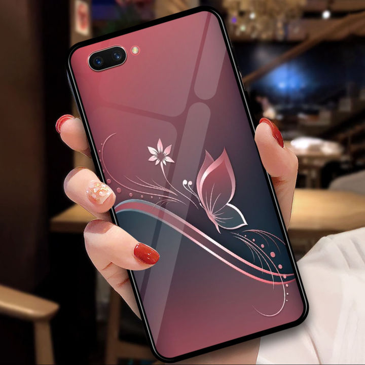 Anvika Oppo Oppo A3s Back Tempered Glass Promo Case Deer Infinix