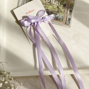 Jepit Rambut Wanita Pita Ganda Long Ribbon Bowknot Hair Clip Double Twist Braided Hairpin IPJB001