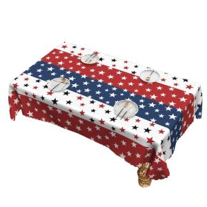 Memorial Day 4th Of July Themed Waterproofs Tablecloth Easy Wipe Surfaces Indoor Outdoor