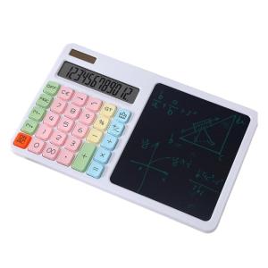 12 Digit Solar Calculator Large Screen Display Power Business Office Finance Accounting Calculator With Writing Board