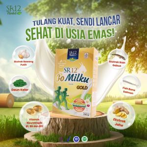 SR12 GoMilku Gold 600 gr Susu Kambing Etawa Bubuk Tinggi Kalsium Rendah Lemak Bebas Gula Untuk Hipertensi Diabetes Cegah Osteoporosis Mengurangi Nyeri Sendi Meningkatkan Daya Tahan Tubuh - KSR026
