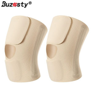Buzesty 2 Pieces Knee Compression Brace with Side Stabilizers – Joint Protection and Support for Running Sports Knee Pain Relief – 1 PCS Knee Brace for Men and Women – Innovative Breathable Elastic Blend