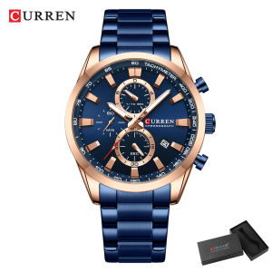 CURREN Jam Tangan Pria Terbaru 2022 Sport Quartz Chronograph Anti Air Stainless Steel Dengan Bercahaya 8395