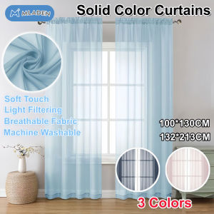 INCOMPARABLE Sheer Voile Curtain Panel Solid Color Light Filtering Window Drapes Rod Pocket Bedroom Living Room Home Decor