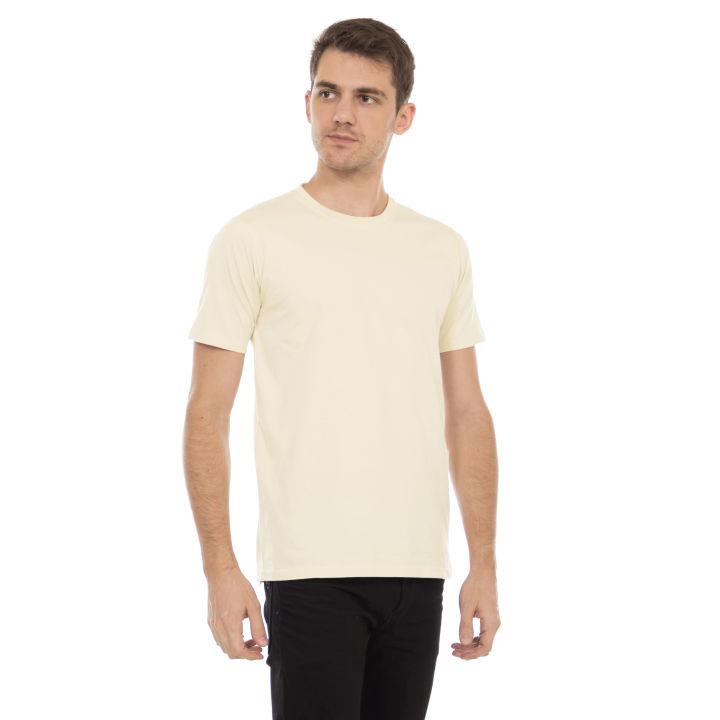 Kaos%20Polos%20Pria%20Oneck%20Lengan%20Pendek%20Bahan%20Katun%20Combed%2030s%20Warna%20Cream%20-%20Image%204