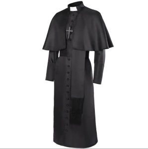 Medieval Priest Costume Catholic Church Religious Roman Soutane Pope Pastor Father Costumes Mass Missionary Robe Clergy Cassock