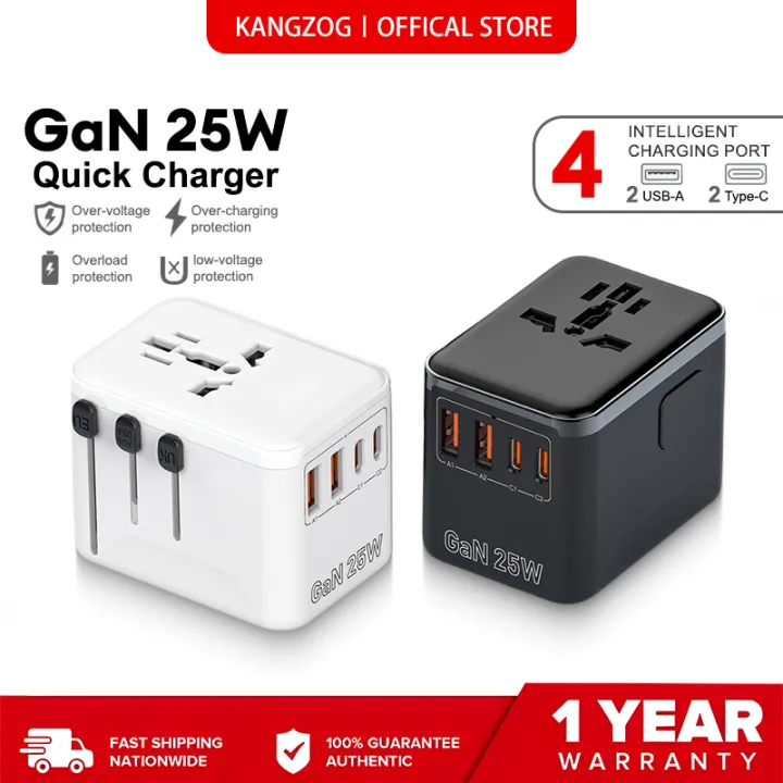 KANGZOG 25W GaN USB C Adapter Fast Charger QC3.0 Charger iPhone Charger Type C Plug iPhone 16 15 14 iPad iWatch Samsung