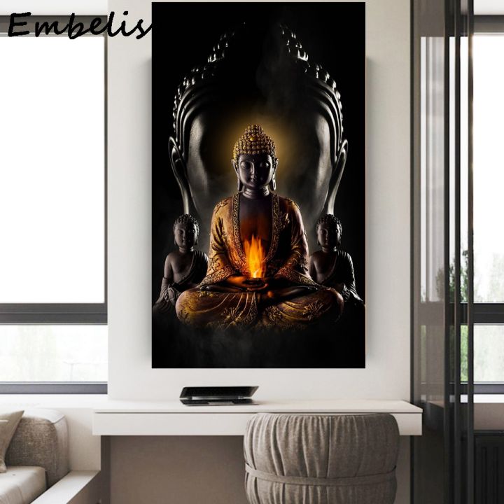 1 Pieces Hot Selling God Zen Buddha Statue Wall Art Pictures For Living ...