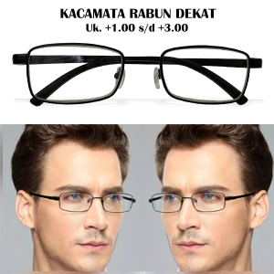 Kacamata Baca Plus Frame Besi Metal Lensa Mika ukuran +100 sampai +3.00 Rabun Dekat - KACA MATA PLUS SUPER FOKUS FRAME AWET ADA NOSEPAD - VINTAGE RETRO