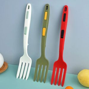 GOXBERK Chịu nhiệt Dĩa mềm silicon Chống bỏng Cấp thực phẩm Dụng cụ Nĩa nấu ăn Di động Có thể giặt Muỗng kéo tay lớn Mì