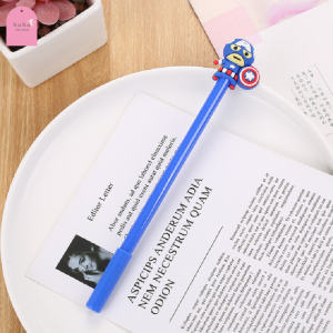 DS.Super Hero Gel Pen Black Ink Pen Cute Creative Stationery Student Stationery School Cartoon Hero Gel Pen Alat Tulis