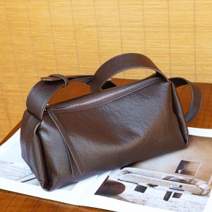 Womens Genuine Leather Pillow Bag TOGO Top Grain Cowhide Vintage Fashion Shoulder Crossbody Handbag Versatile Daily Commute Purse - New Arrival