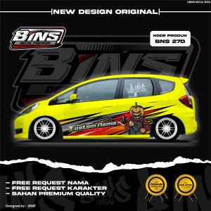 BNS27-STIKER MOBIL DECALL JAZZ YARIS AVANZA CALYA XENIA GRATIS GANTI NAMA DAN GAMBAR