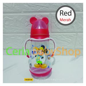 Popmax Botol Susu Bayi Karakter Disney Mickey Mouse Wide Neck Karet Lebar Size 360ml Untuk Usia Bayi 6 Bulan Keatas Baby Feeding Bottle Model Unik Lucu Bahan PP Tebal Berkualitas Sudah BPA Free Antipecah Mudah Dibersihkan dan Bisa Direbus