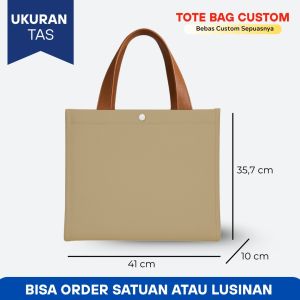 AYM Spesial 1 - Totebag Custom Bahan Polyester D3000 Tebal LARGE - Tas Tote bag Laptop Kuliah Fashion - Tas Belanja Kuliah Seminar Souvenir Bisa Custom Bebas Sablon DTF Printing