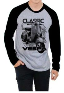 KAOS RAGLAN PRIA SABLON CLASSIC VESPA \ KAOS RAGLAN PRIA LENGAN PANJANG ATASAN PRIA / KAOS MURAH / KAOS DISTRO / KAOS SIMPLE / T-SHIRT PRIA