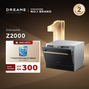 Dreame Dishwasher Z2000 | 72°C Dual Spray Hot Wash PTC Hot Air Drying 99.9% UV Sterilization 5 Smart Cleaning Modes