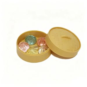 SWEET With Steamer Mini Dumplings Squishy Squeezable Cute Pinch Sensory Toy Student Crystal Steamer Bun Toy Party Favors