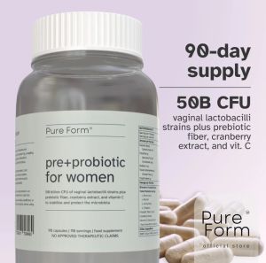 Pre + Probiotic For Women Microbiota Balance Womens Probiotics Prebiotic Complex Formula 90Caps