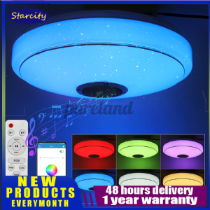 【Local sellers+COD】200W RGB LED Flush Mount Music Ceiling Light with bluetooth Speaker Cellphone APP Control Dimmable Starlight Ceiling Light with Music Flush Mount Home Smart Ceiling Light Fixture for Bedroom Living Room