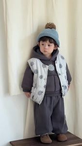 Baby autumn and winter clothing cotton vests jackets Korean-style childrens clothing 2025 Boys Thickened Suit