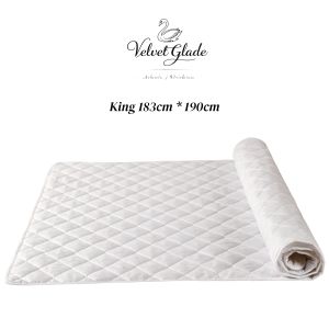 Velvet Glade Mattress Protector Cotton Topper Anti Mite Breathable With Elastic Band Queen/King Size