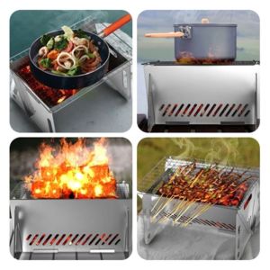 T.Ph Portable Griller Charcoal for Barbecue Ihawan de Uling Detachable Mini Grill Stainless Steel Grills for Camping