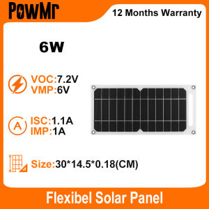 Y-Solar 6W แผงโซลาร์เซลล์ที่ยืดหยุ่น monocrystalline ซิลิคอนแผงเซลล์แสงอาทิตย์ที่บ้านการแปลงสูง IP67 ระบบพลังงานชาร์จกันน้ำกันน้ำได้