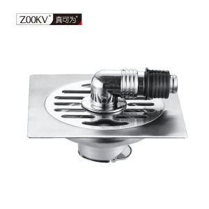 Zookv 304 Stainless Steel Washing Machine Water Floor Drain Trap Combo With Angle Connector For Hole Cover Hose With Double Two Hose Deodorant Filter 4 / 6 Inch Floor Trap Anti Insect Smell Seal Antifouling