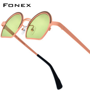 FONEX Titanium Sunglasses Women 2025 New in Trendy Fashion Brand Design Vintage Retro Round Polarized Sun Glasses Men Japanese Mirrored UV400 Y2K Shades 85835
