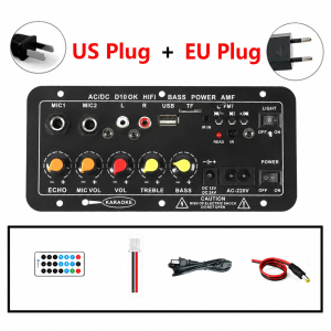 D10 Audio Amplifier Board 30-120W Support Dual Microphone Bluetooth Amplificatore Subwoof for 8-12 Inches Speaker 12V 24V 220V Subwoofer Digital Power Amplifier Board