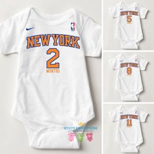 Baby Monthly Onesies - Basketball Jersey NYKnicks NDNB
