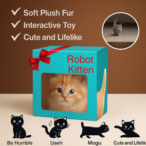 Puppy And Cat Simulation Short-Haired Plush Doll Robot Plush Puppy Electric Simulation Kitten Walking Birthday Gifts Doll