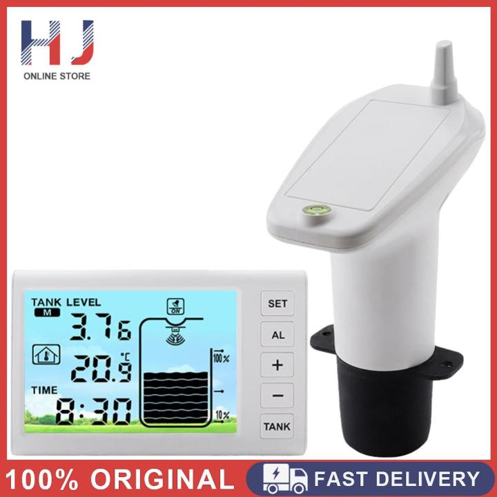 Indoor Water Tank Liquid Level Meter W/ Temperature Sensor Time Display ...