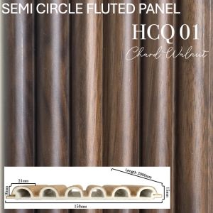 [SG THEJOYLAND] Premium Semi Circle Fluted Wall Panel 3D Wood Slat PVC Wall Decoration Board for Indoor Living Room Bedroom Office Wood Grain Design Vertical Strip Wall Decor Dinding Wood Panel 木格珊墙板 Anti-Termite DIY