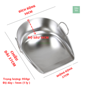 Máng Xúc Inox Có Tai Cầm Sử Dụng Xúc Hót Nông Sản Thủy Hải Sản Xúc Vật Nguyên Vật Liệu Trong Sản Xuất Chất Liệu Inox