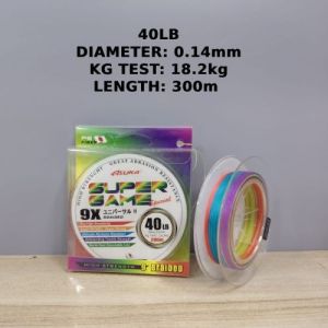 FISHER ASUKA SUPER GAME SPECIAL 9X BRAIDED 300M TALI PANCING BERWARNA-WARNI (MULTI COLOUR)