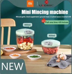 Original Xiaomi LIVEN Mini Garlic Cutter Meat Grinder Garlic Puller Baby Food Supplement Meat Crusher Mincing machine