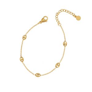 Twisted D Layer Chain Necklace • Waterproof Non Tarnish • 18K Gold Plated 316L Stainless Titanium Steel Fashion Necklaces Women NL307 Solis Jewelry