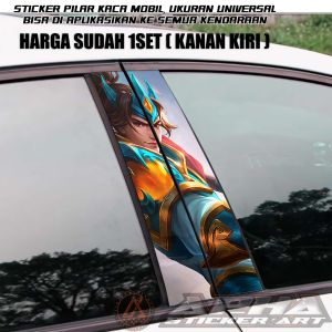 Stiker Pilar Pintu Mobil 2 Pcs Model Mobile Legend untuk Mobil