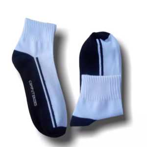 Kaos Kaki Pendek Cewek Cowok Hitam Putih Telapak Hitam Produk PREMIUM Ter MURAH