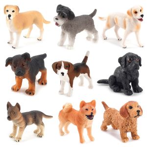 HOTOMI Mini Realistic Miniature Simulation Dog Home Decor Puppy Figures Dog Figurine Animal Model Children Educational Toys Micro Landscape