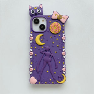 Zeallion Cute Cartoon Cat Soft Silicone Phone Case for [ iPhone 14 13 12 11 Pro Max] Protective Shockrpoof Phone Cover Shell