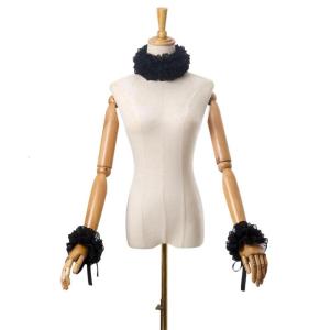 Classical Elizabethan Neck Ruff False Collar and Ruffled Wrist Cuffs Set for Cosplay Event and Historical Reenactments
