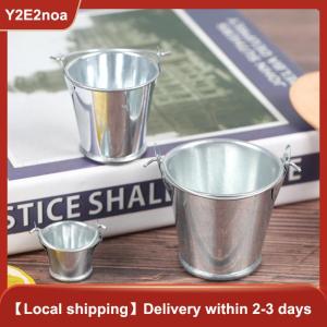【Y2E2noa】 1Pcs Dollhouse Mini Iron Bucket Miniature Model Mini Dollhouse Decorations Ornaments Children Beach Small Bucket Toy
