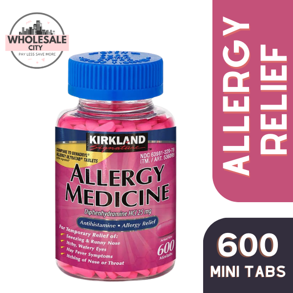 On hand Kirkland Signature Allergy Medicine 25 mg 600 Minitab (Exp